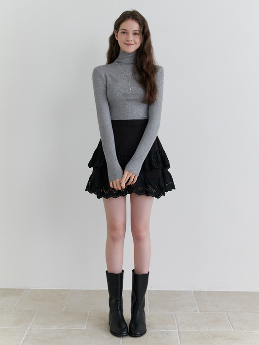 Cheese mini skirt (black)