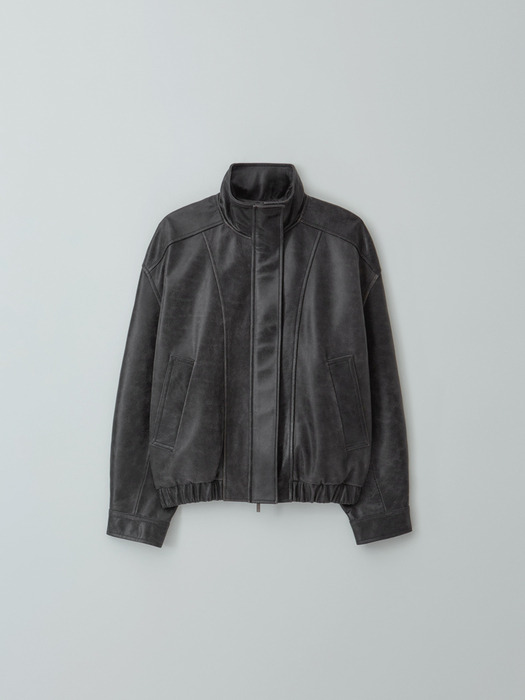 vintage leather jumper (black)