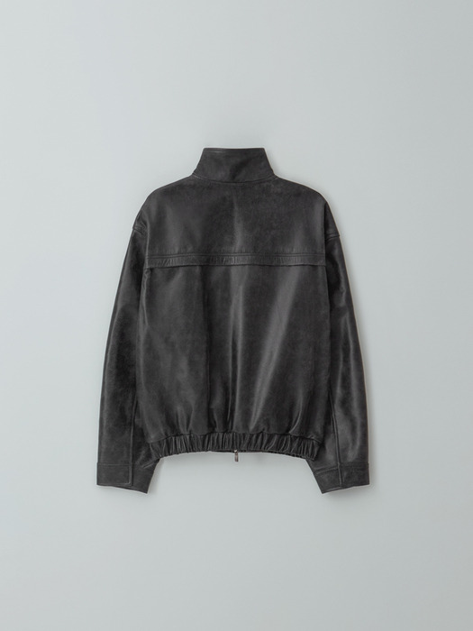 vintage leather jumper (black)