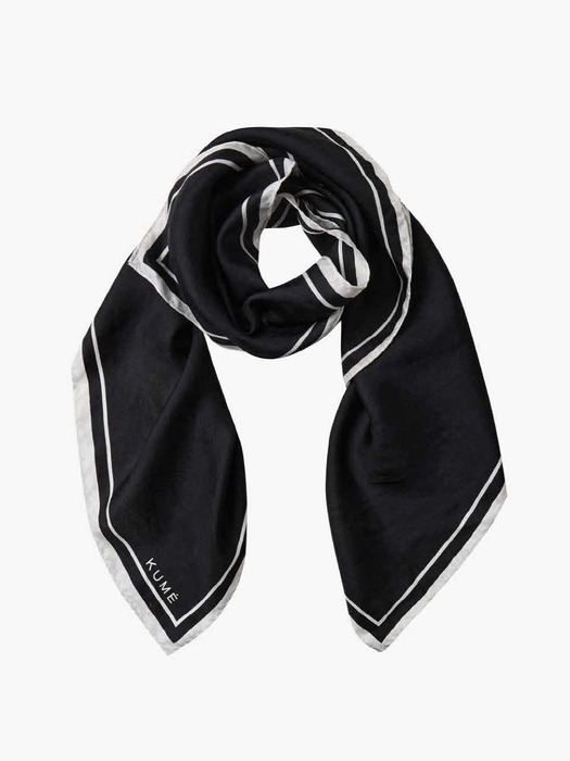 KUME Classic Silk Scarf, Black