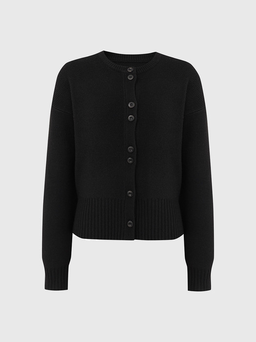 [단독]소피 버튼 니트 가디건_블랙 / SOPHIE BUTTON KNIT CARDIGAN_BLACK