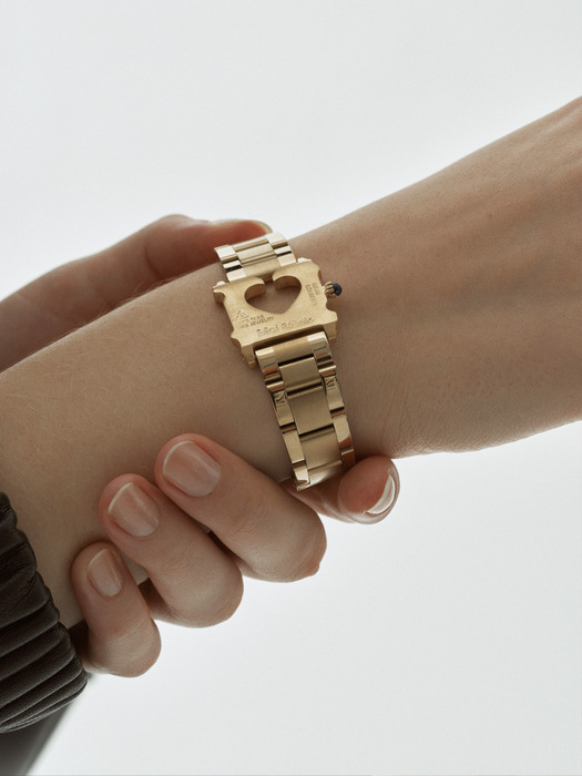 Gold Bread Clip Metal Watch Bracelet