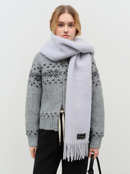 UNISEX FRINGED WOOL MUFFLER SOFT BLUE_UDMU4F101B1