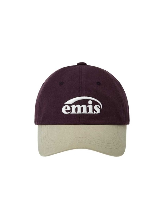 NEW LOGO MIX BALL CAP(RENEWAL)-BEIGE/WINE