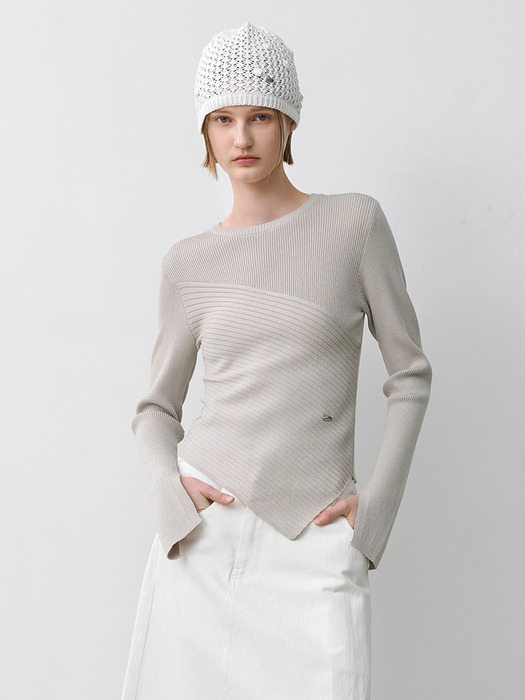 GAVEL UNBALANCE KNIT(T-7012)