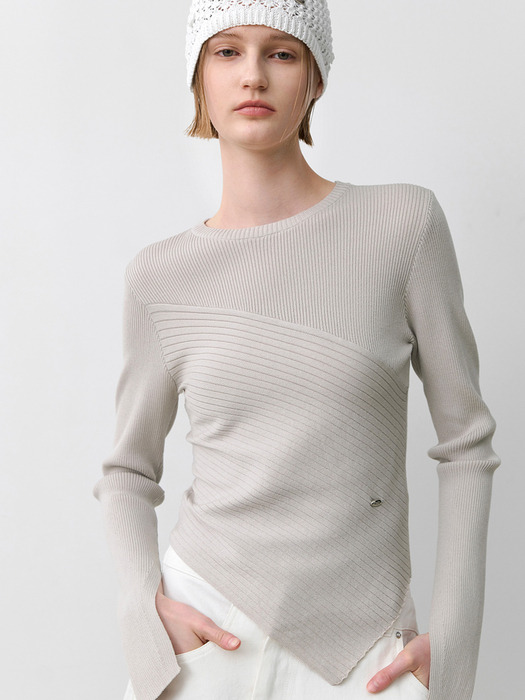 GAVEL UNBALANCE KNIT(T-7012)