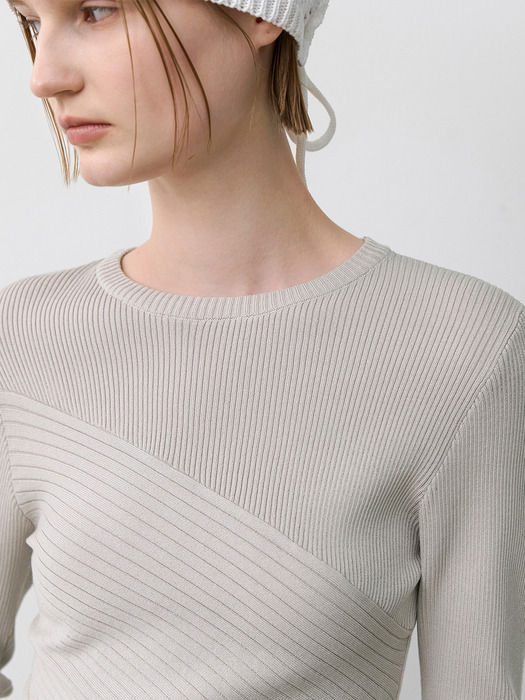 GAVEL UNBALANCE KNIT(T-7012)