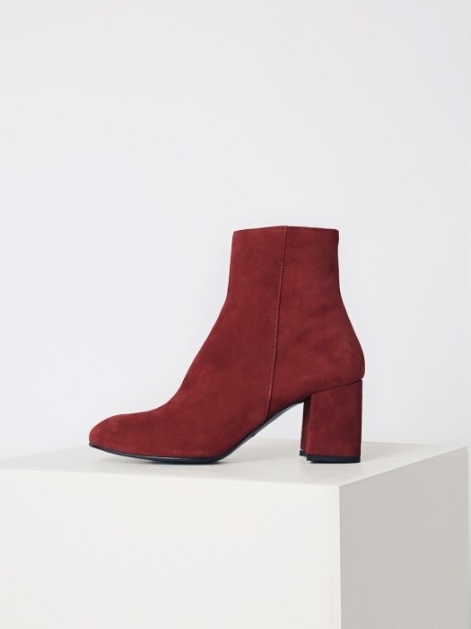 SUEDE ANKLE BOOTS - BRICK