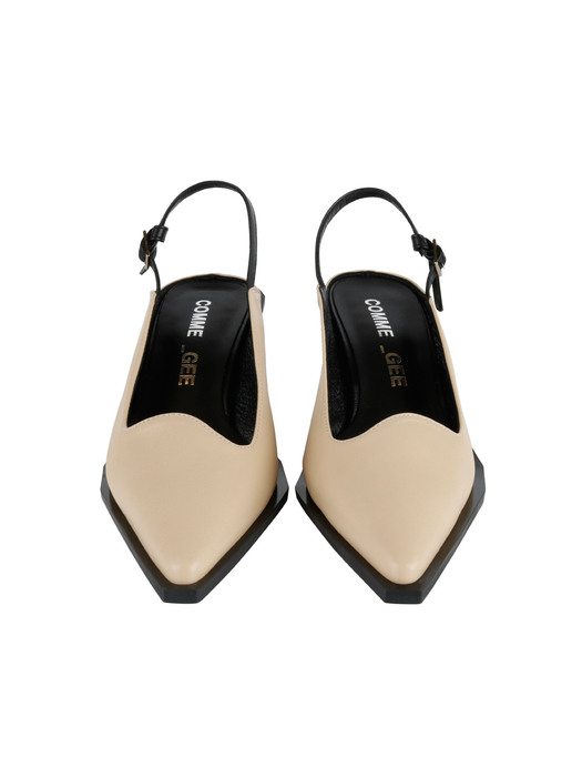 Asymmetric wave sling-back shoes(BLACK LABEL)-CG1015BE