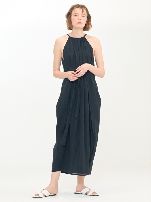 Wide Halter Dress-BK