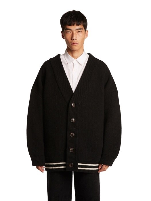 Classic Wool Cardigan Jacket_BLACK