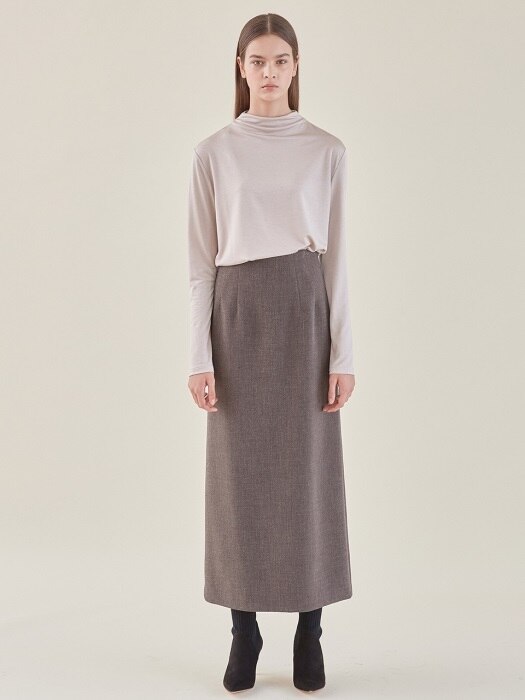 maxi long skirt-grey brown