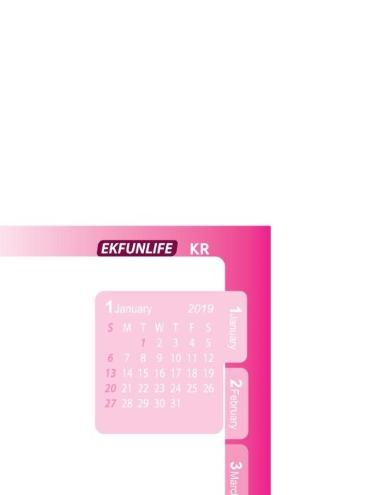 2019달력스티커 pink