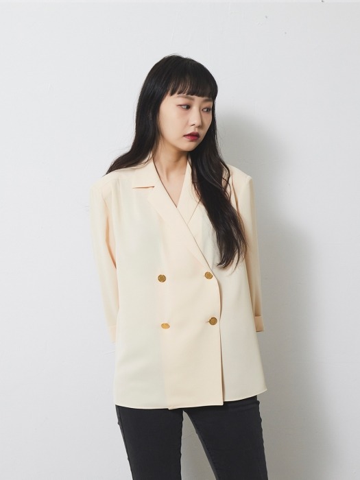 [리퍼브]RETRO BUTTON BLOUSE / IVORY