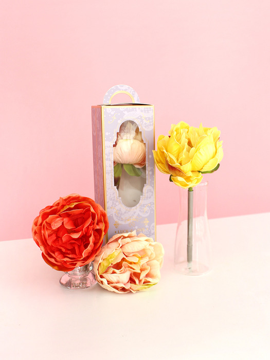 coral classy peony flower pen