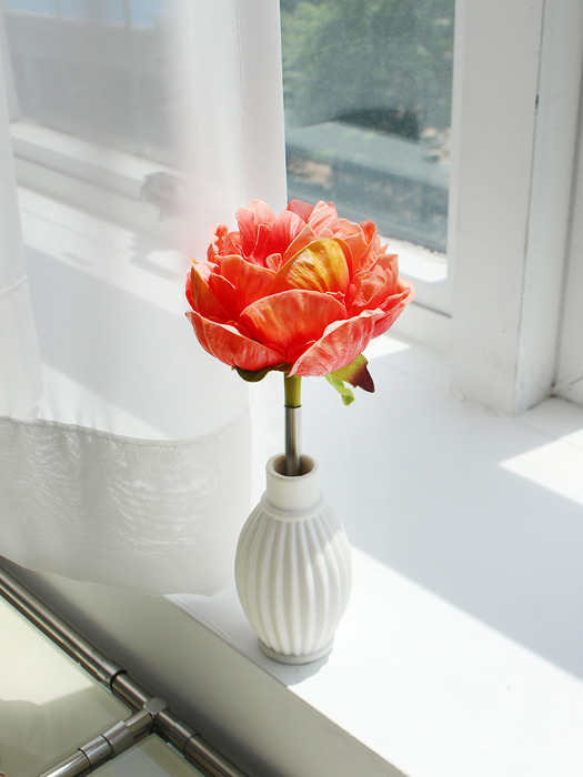 coral classy peony flower pen