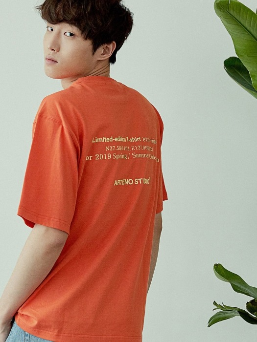 20s Oversize lettering t-shirt(ORANGE)