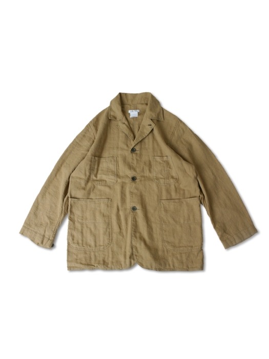 Linen sack coat -khaki-