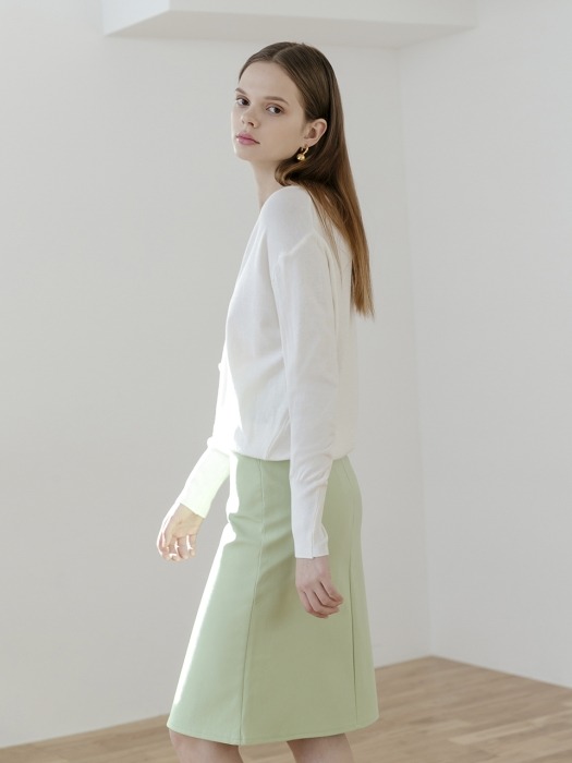 Front slit straight midi skirt [y.gr]