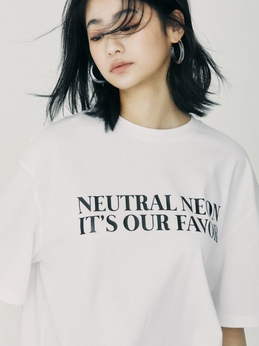 NEUTRAL NEON Over Fit T-Shirt White