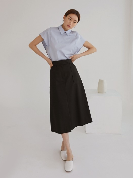 Bamboo cotton skirt_Black