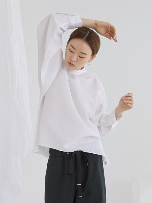 Linen oversize blouse_Ivory