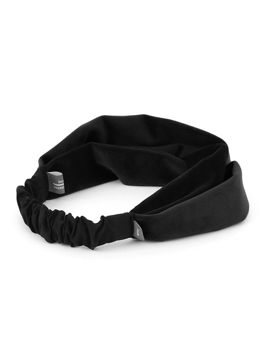 CROSS HAIR BAND / VELVET / BLACK