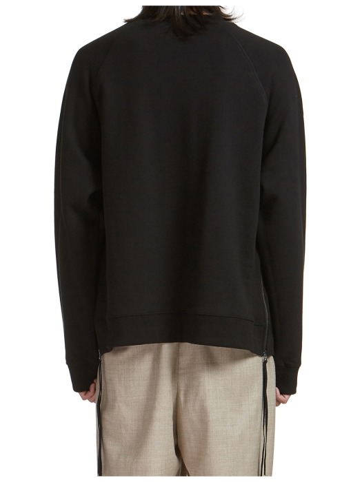 Side Zip-up Sweatshirt Black