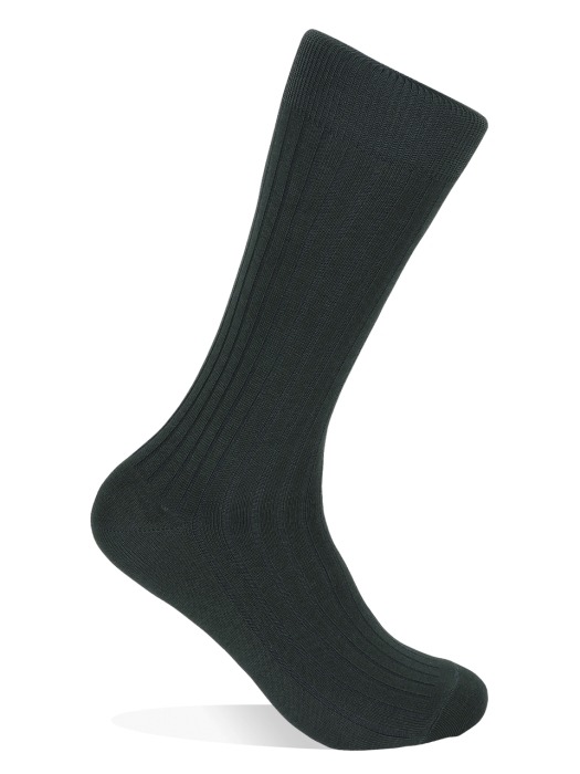 DARK GREEN RIB SOCKS