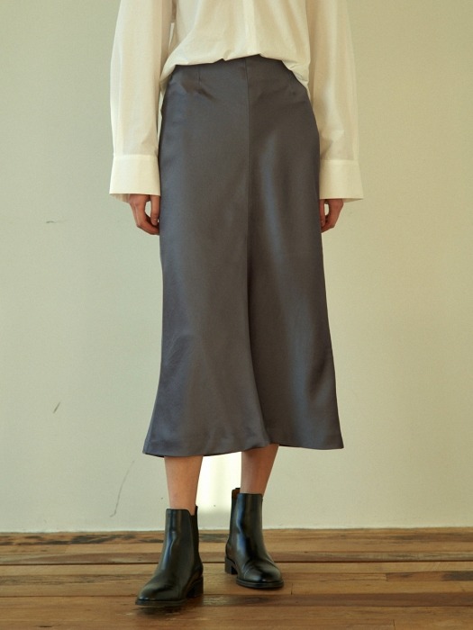 satin skirt (mint grey)