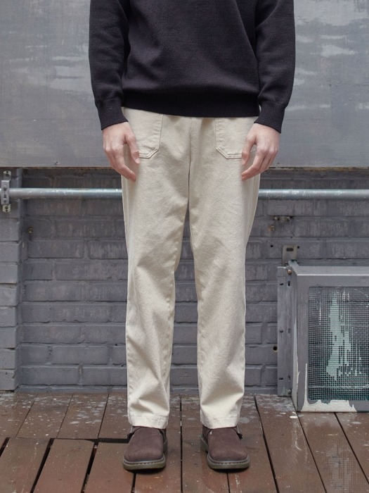 CELINE TWILL FATIGUE PANTS (IVORY)