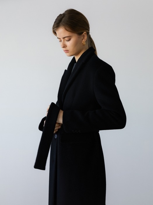 Wool Basic Coat-Black