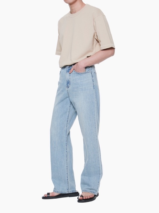 LM015 LONG WIDE DENIM PANTS