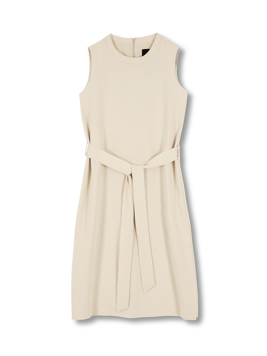 MINIMAL BELTED ONE-PIECE (IVORY)