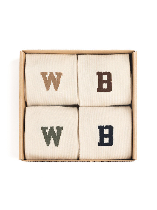 WB TENNIS SOCKS SET (beige/brown/khaki/navy)
