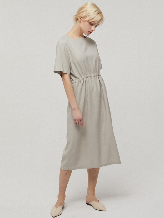 LINEN STRING ONE-PIECE BEIGE