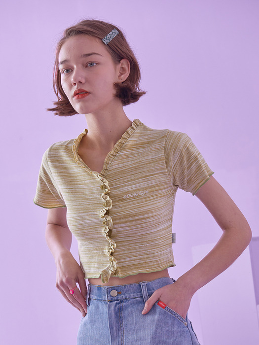 NOISE FRILL T-SHIRT (OLIVE)