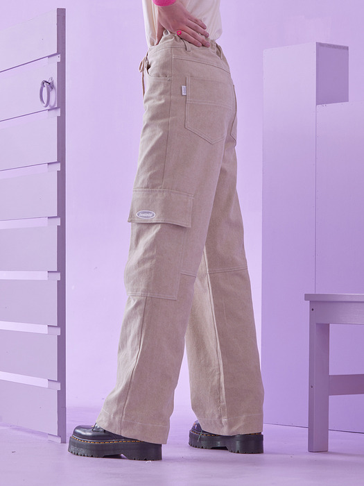 STRING CARGO PANTS (BEIGE)