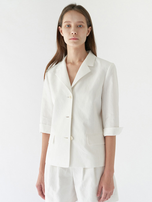 Linnen suit jacket - Ivory