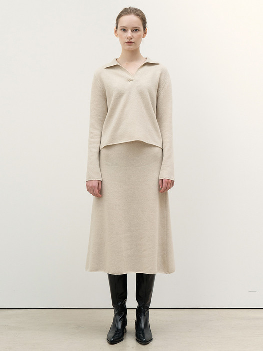FW20 Knitted Skirt Natural 