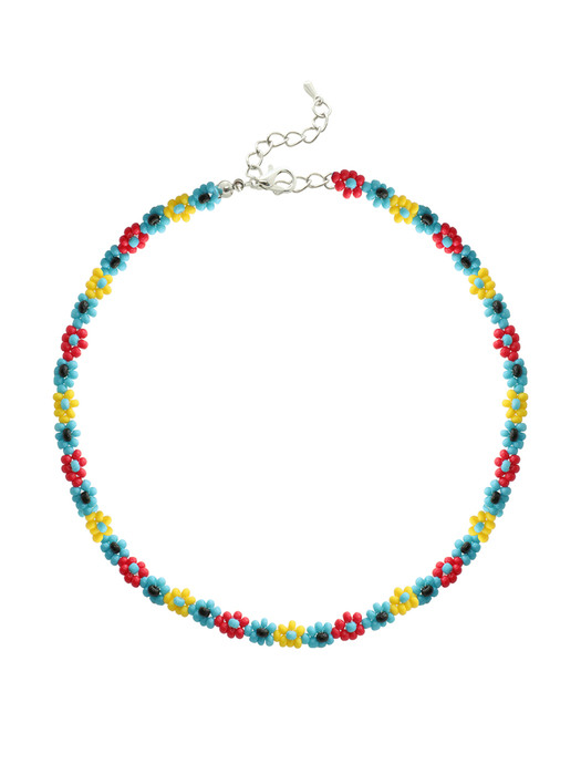 Color Beads Flower Necklace Set