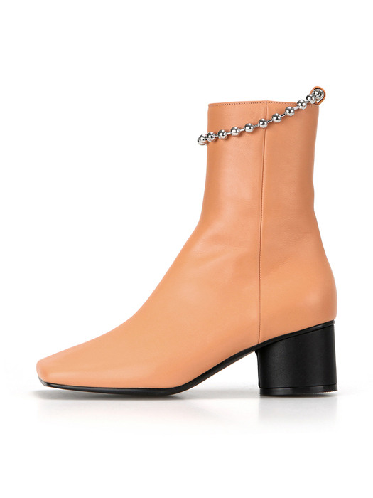 Squared toe ankle boots | Coral