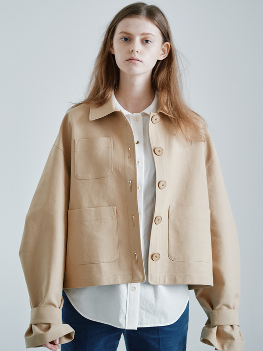 ROMANTIC CROPPED TRENCH [BEIGE]