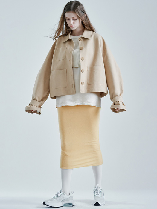 ROMANTIC CROPPED TRENCH [BEIGE]