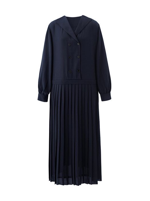 Slow pleats dress - Navy