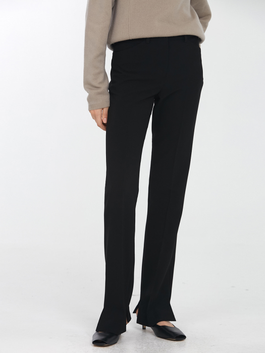 NEW ASYMMETRY SLIM BOOT-CUT TROUSERS BLACK_UDPA0F201BK