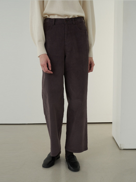 Corduroy wide pants (smoke violet)