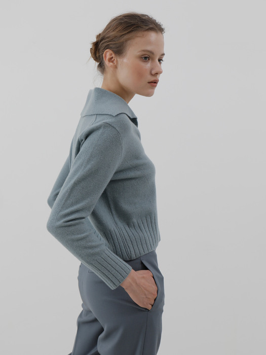 Cashmere wool-blended sweater_Blue
