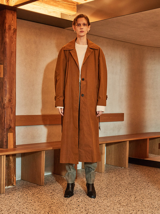 OLMETEX Oversized Belted Trench Coat_Brick