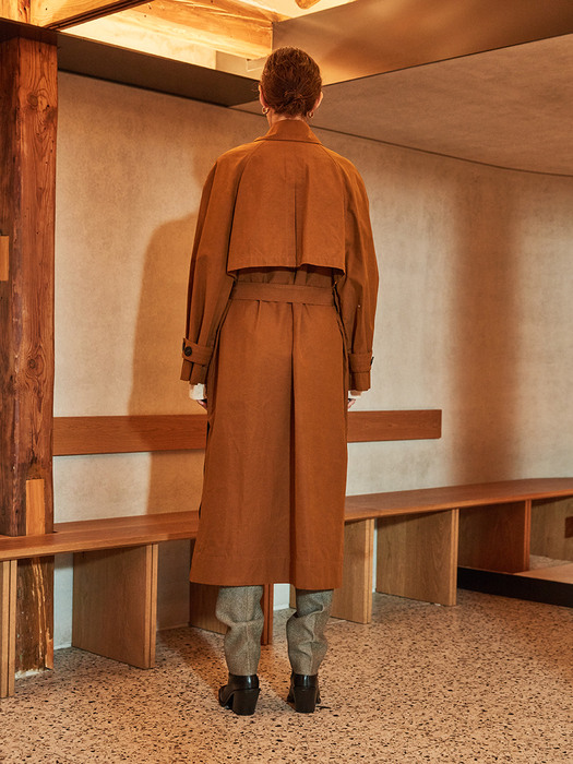 OLMETEX Oversized Belted Trench Coat_Brick